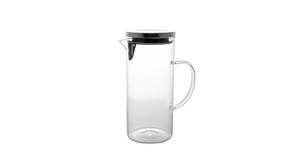 Mimo Style Jarra de Vidro Borossilicato Com Ala e Tampa Hermtica Removvel em Silicone e Ao Inoxidvel Capacidade 13 Litros Resistente Suporta Altas e Baixas Temperaturas
