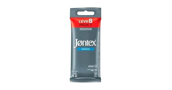 Jontex Preservativo Masculino Espessura Fina Sensitive 8 Unidades