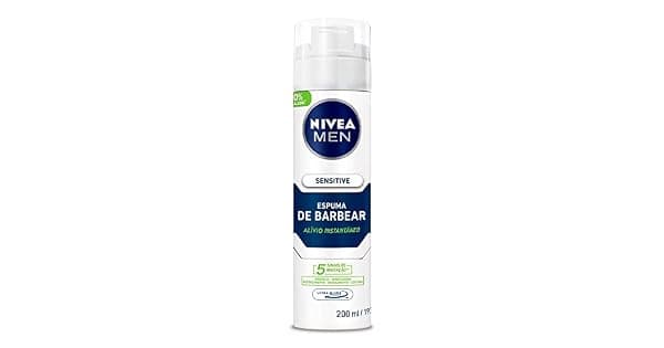 NIVEA MEN Espuma de Barbear Sensitive  Para peles sensveis alivia vermelhido com extrato de camomila e vitamina E deslizamento suave da lmina reduz irritaes textura em espuma  200ml