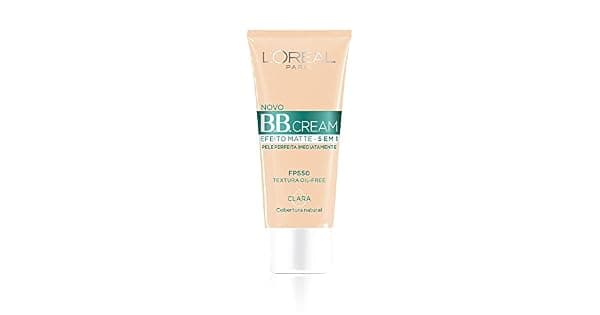 Base BB Cream LOral Paris Efeito Matte Cor Clara FPS 50 30ml