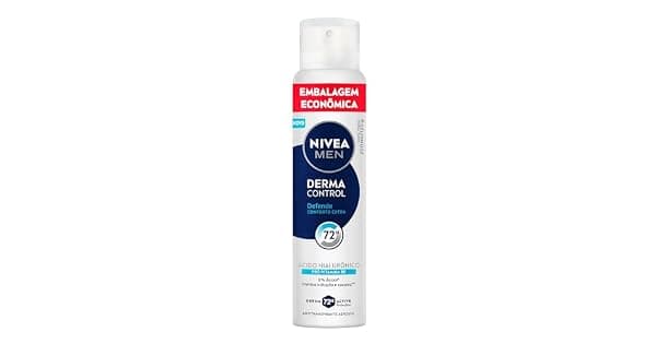 NIVEA MEN Desodorante Antitranspirante Aerossol Derma Control Defende 200ml Proteo 72h Previne Irritaes cido Hialurnico Conforto Extra