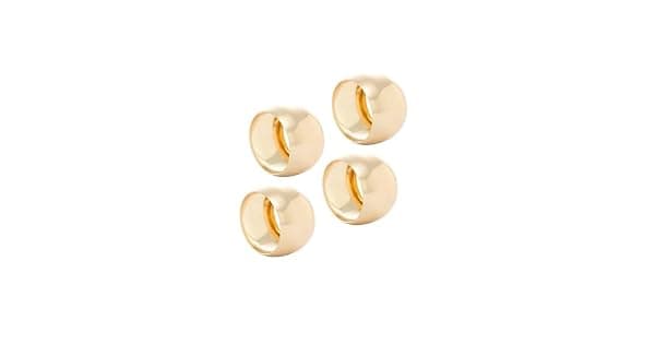 LYOR  Conjunto 4 Anis para Guardanapo de Ao Circle Dourado 45cm