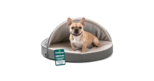 Furhaven Cama Redonda de Espuma de Gel Refrescante para Ces Sherpa e Camura Confortvel com Capa Removvel Lavvel  Cinza 66 cm