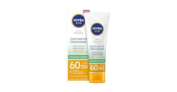 NIVEA SUN Protetor Solar Facial UV Face Controle de Oleosidade Cor Clara FPS 60 50ml Muito Alta Proteo UVAUVB Cobertura de Longa Durao Efeito Matte Cuidado Dirio