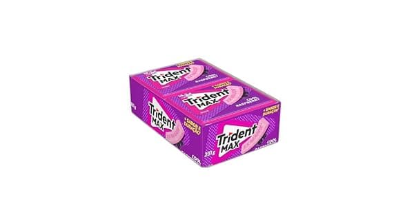 Chiclete Trident Max Cool Raspberry Sem Acar  Caixa com 14 unid de 165g