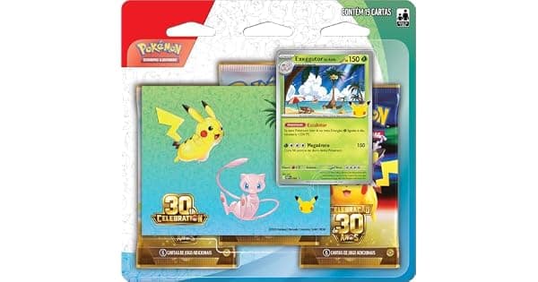 Pokmon TCG Celebrao de 30 anos  Blister Triplo com Adesivo Pokmon Exeggutor