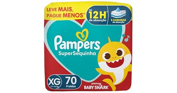 Fralda Pampers Supersequinha Tamanho XG 70 Unidades