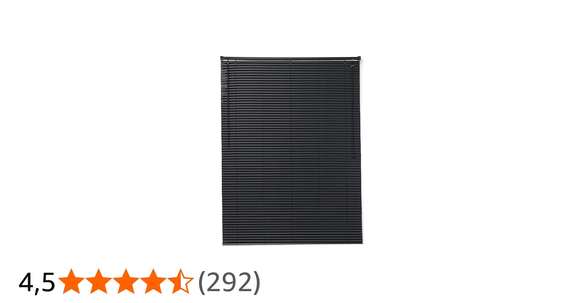 Persiana Horizontal de PVC Largura 1,30 x Altura 80cm na Cor Preta para Salas, Quartos e EscritĂłrios.