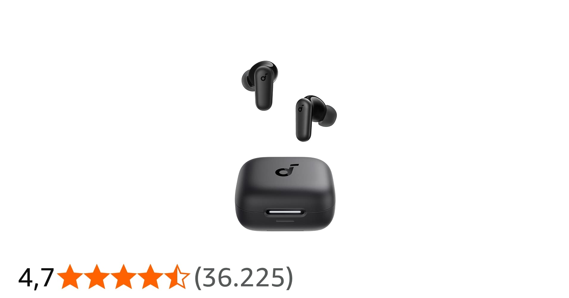 soundcore P30i da Anker, Fone de Ouvido Bluetooth 5.4 com Cancelamento de Ruído Adaptativo, Graves Poderosos, 45H de Reprodução, Estojo 2-em-1 com Suporte para Celular, IP54, Fone sem fio TWS, Preto