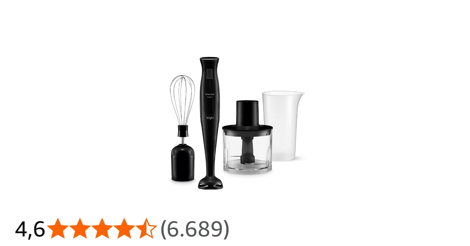 Mixer Vertical Turbo Chef Elgin 3 em 1 200W Preto 220v