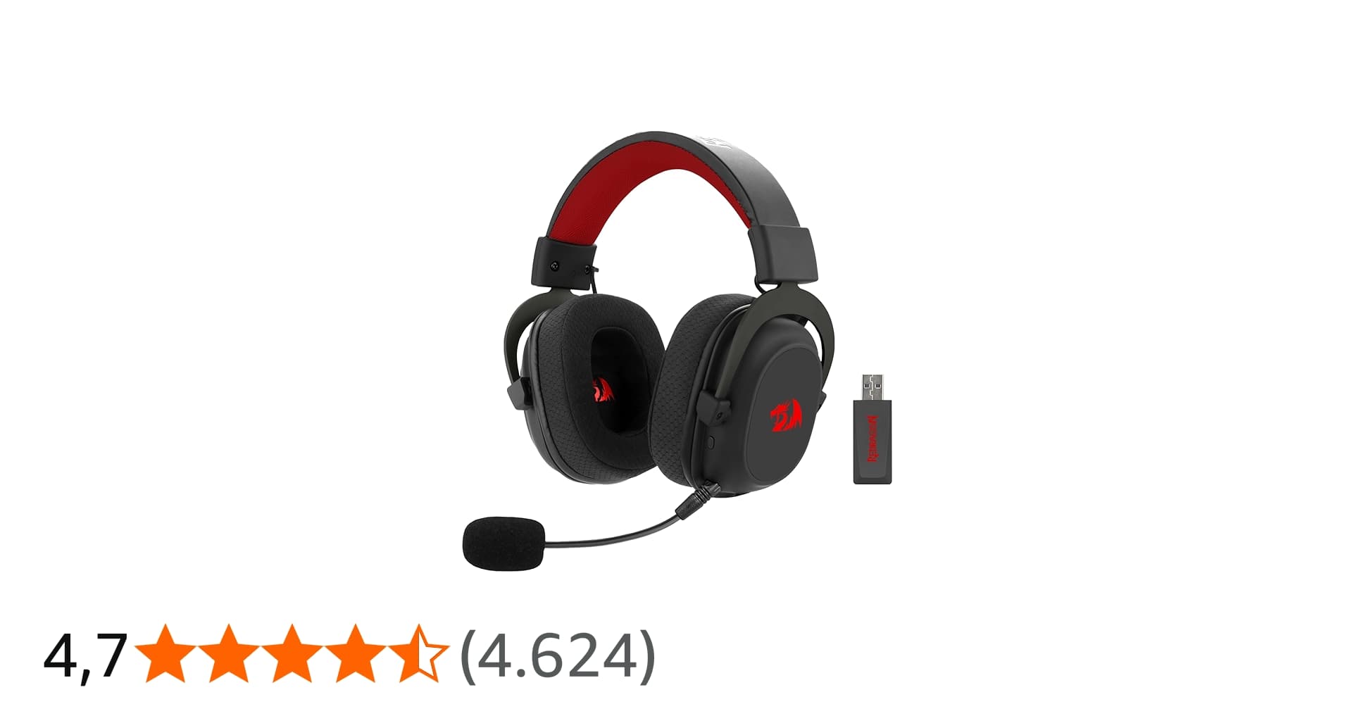 Headset Gamer Redragon Zeus Pro Preto Sem Fio 7.1 H510-PRO